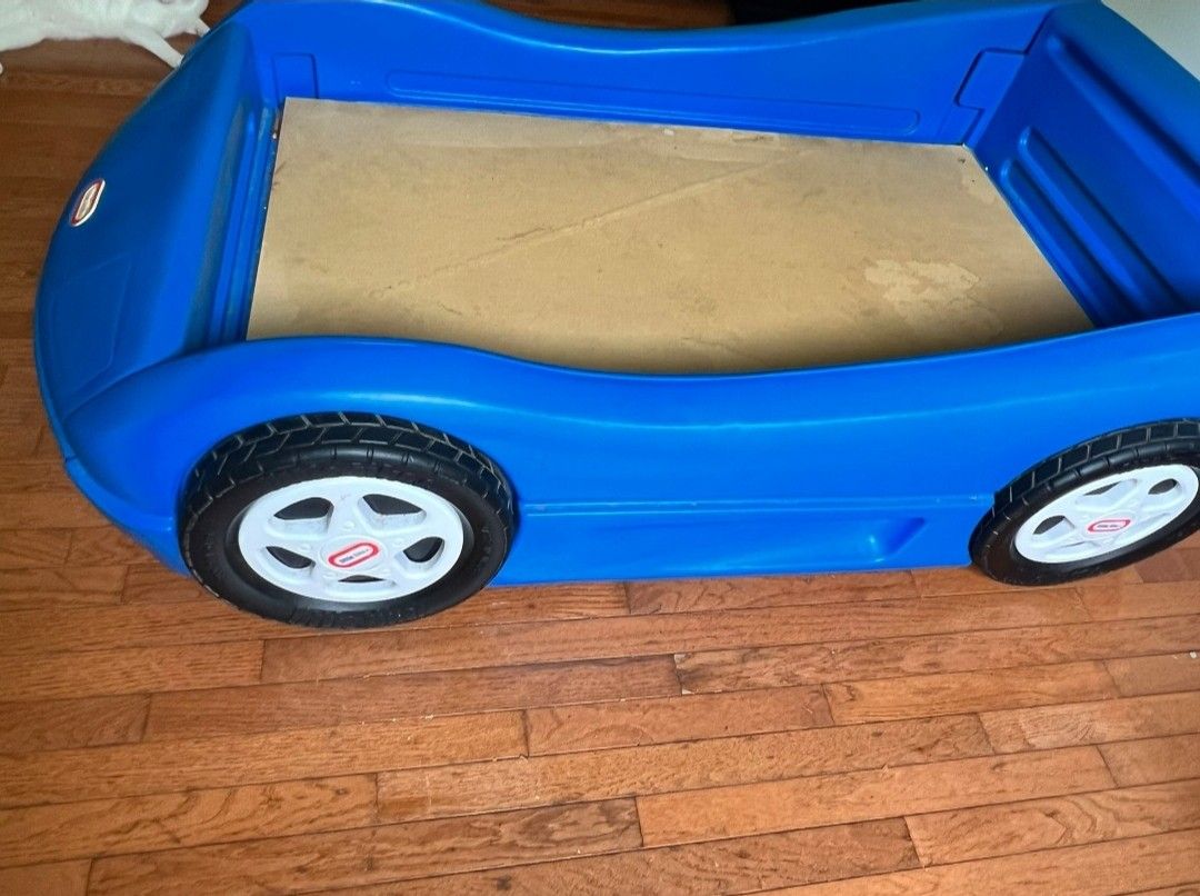 KIDS CAR Shaped Toddler BED Blue With Mattress