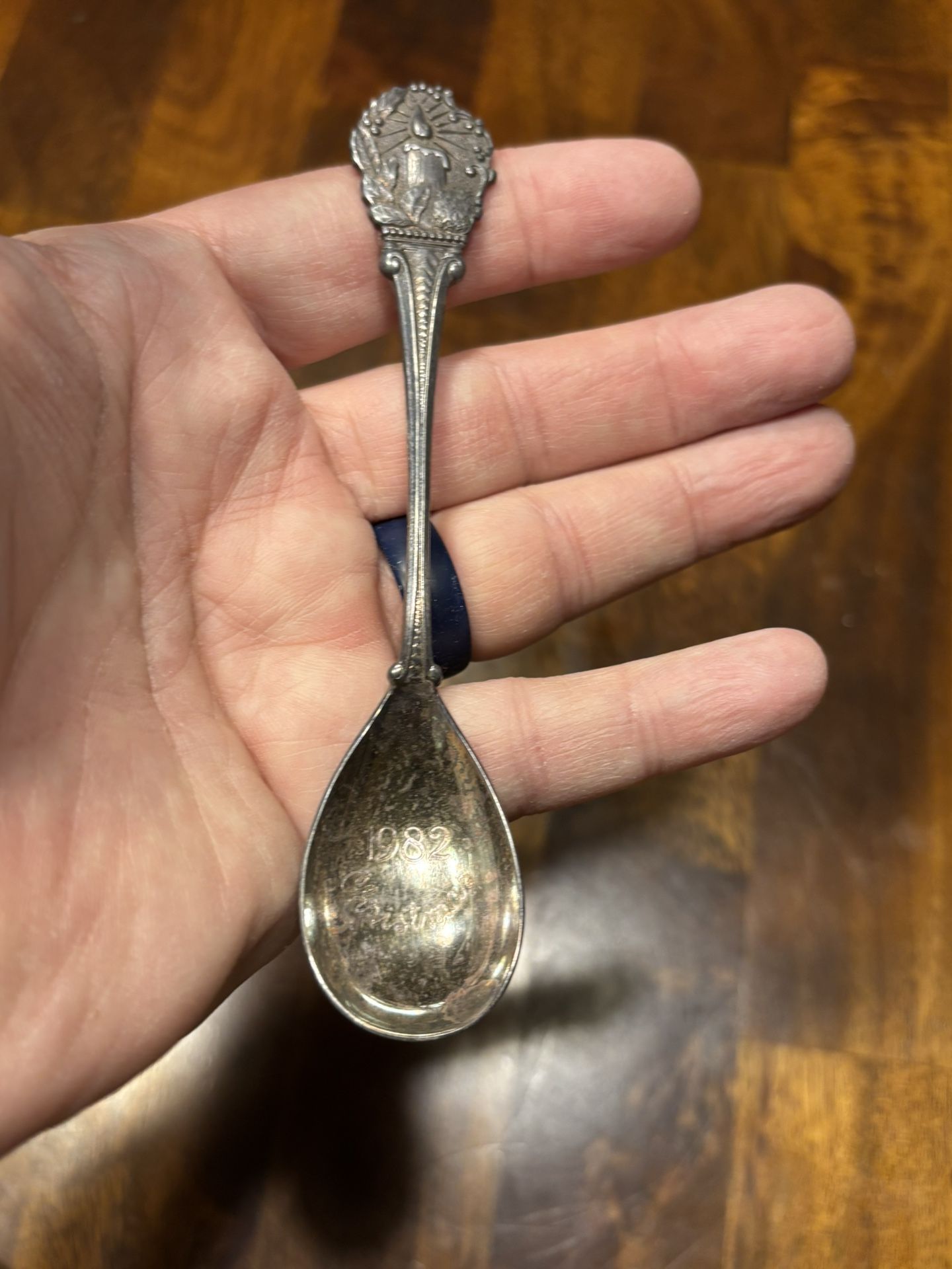 Vintage Royal Wilshire Silver Souvenir Spoon | 1982 Christmas