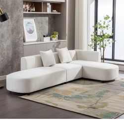 Eafurn Minimalist Style Modular Sectional Sofa with Right Hand Facing Chaise,