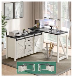L shaped desk with storage