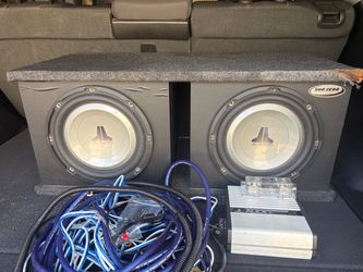 JL Audio Dual Subwoofer Box with Amplifier and Wiring Kit