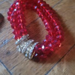 Glass Beads Bracelet Earrings 