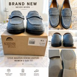Steve Madden denim loafers size 7.5