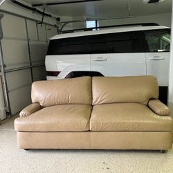 Hancock & Moore Leather Pullout Sofa Couch Sleeper Full Pull Out