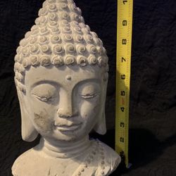 11” Antique Style Buddha Head Statue 