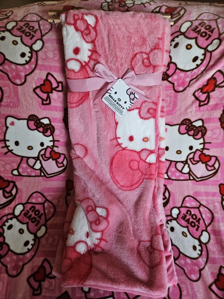 Hello Kitty Fuzzy Bow Blanket $40