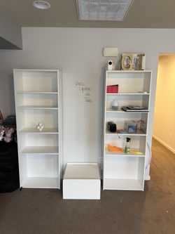 White Bookcases / Bookshelves – Set of 2