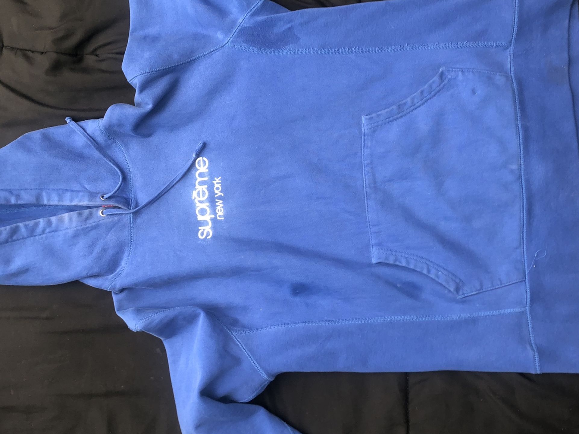 supreme new york hoodie size large