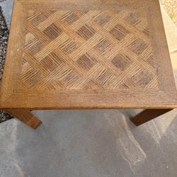 Oak Parquet End Table - $40