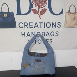 Unique Upcycled Denim Hobo Bag – Eco-Friendly Handmade Shoulder Bag