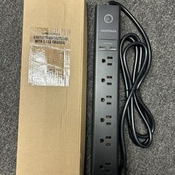 6 Outlets Surge Proctor With 2 USB Charger