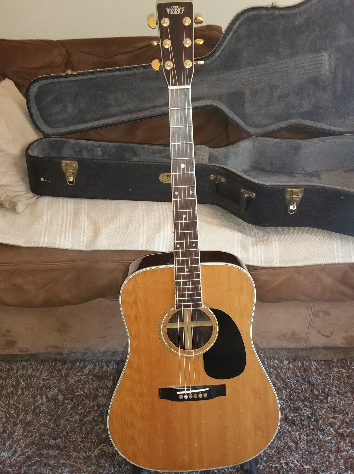 Matao MW30acoustic guitar Japan made 1970s lawsuit era Martin D28 copy