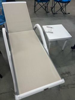 New Patio Chaise Lounge Chair Set Outside