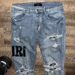 Amiri Mx1 Denim Spell Blue Denim Jeans