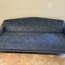 Blue Velvet Futon Couch