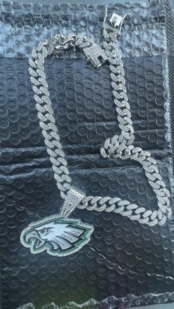 Philadelphia Eagles Iced Out Cuban Link Necklace