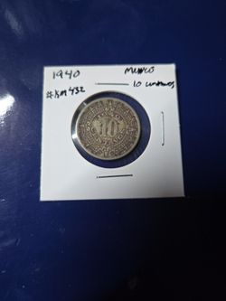 1940 10 Centavos Mexico Coin