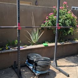 Bumper Plates/ Barbell/Rack