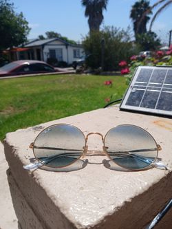 Ray Ban Men Glasses Gold/Light Blue