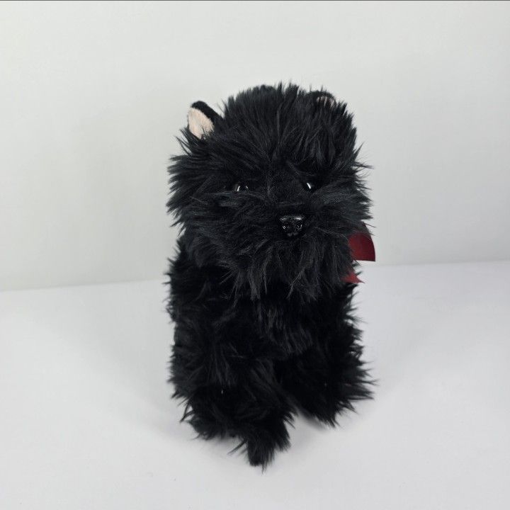 Vintage Russ Berrie Black Scottish Terrier Plush 8" Stuffed Animal Puppy Dog Toy