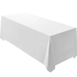 90×132 White Rectangular Table Clothes 