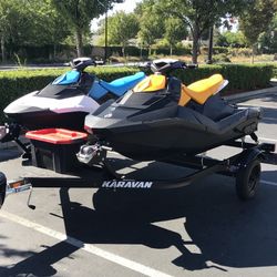 2018 Sea‑Doo Spark 3UPs (Pair) + Karavan Trailer – Great Condition