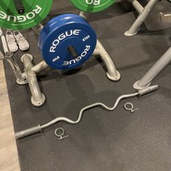 Brand New In Box Olympic Curl Bar With Spring Clips