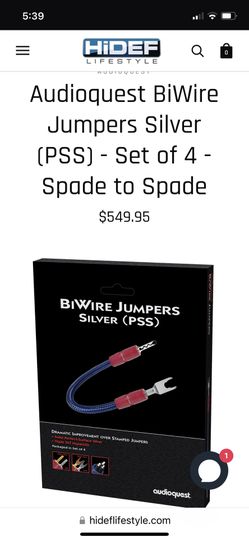 Audioquest BiWire Jumpers SILVER (PSS) Set of 4 for Sale in Covina