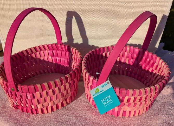 2 New Pink Baskets