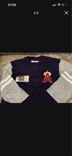 Mitchell & Ness Los Angeles Angels Long Sleeve Henley Shirt Men’s L
