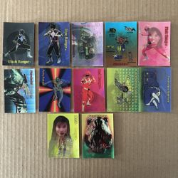 “RARE” MIGHTY MORPHIN POWER RANGERS-1994 “ Magic Morpher” Insert Set: #1-#12!!!+ (TWO)-COLLECTIBLE FIGURES-RED RANGER & Alien!!!NM/M!!!😎