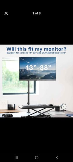 Extra Tall Single Monitor Desk Mount Stand with 39 inch Pole for 13 to 32 inch Screens