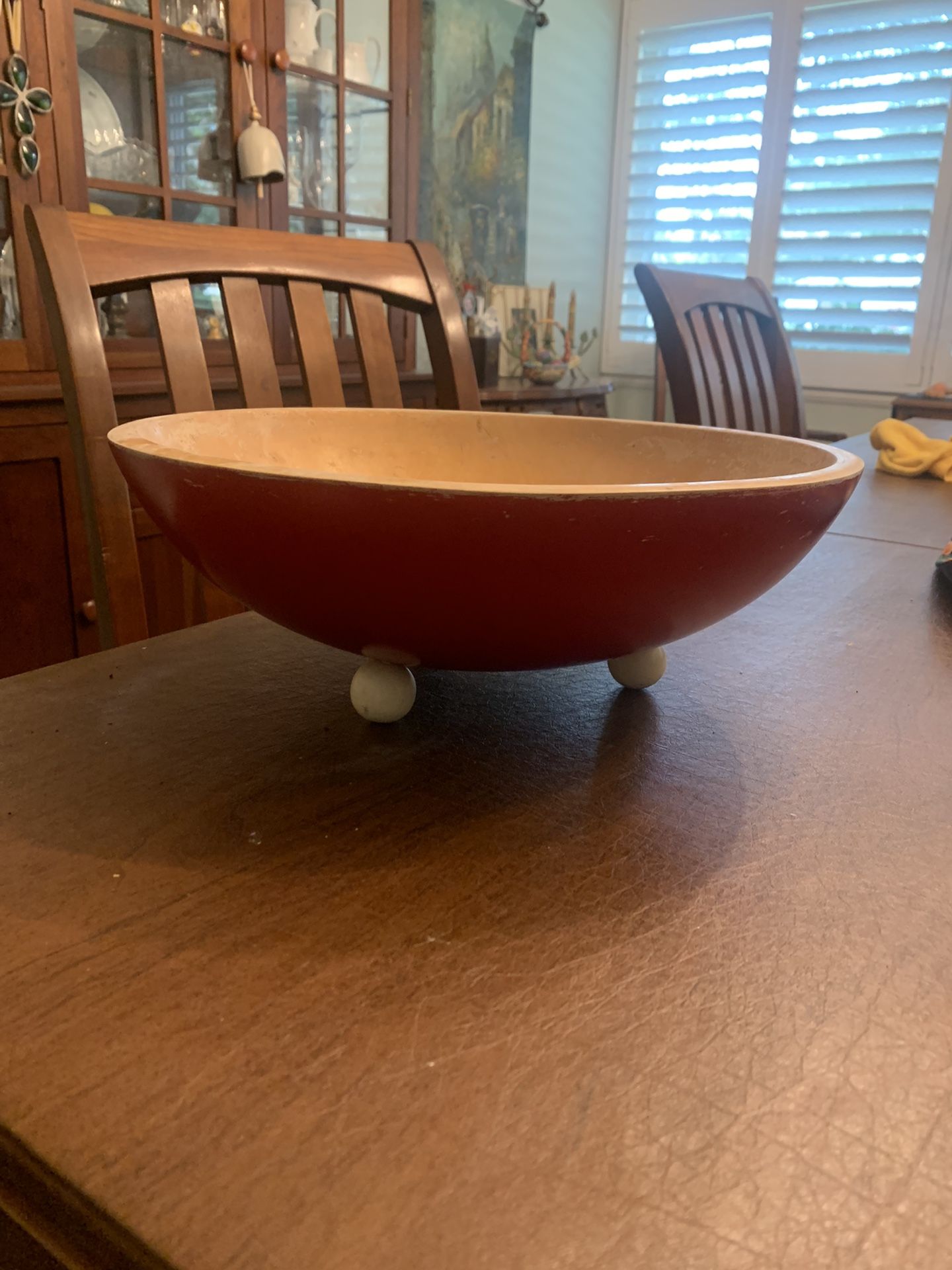 Red Munising Bowl With Feet