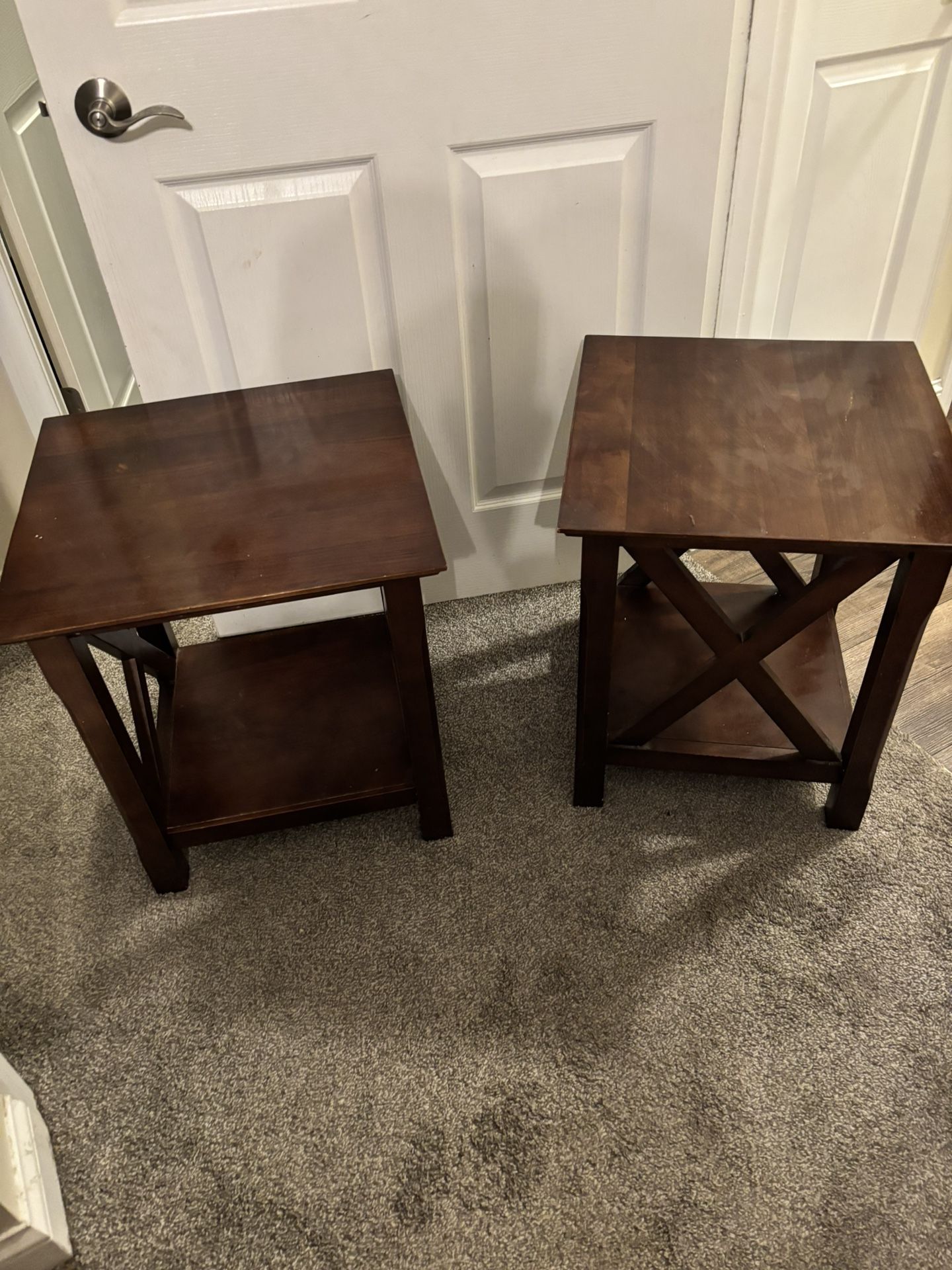 2  Wood End Tables 