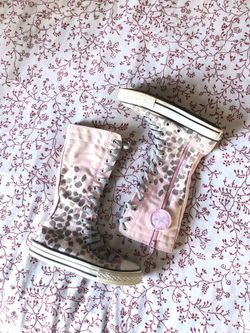 Converse All Star pink cheetah print shoes Sz 12