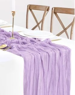 Lilac/lavender cheesecloth table runner x 25