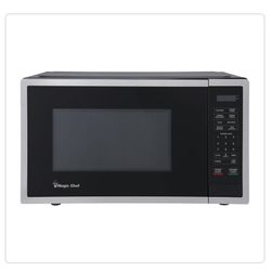 Microondas Magic Chef 18.6 in W, 0.9 cu. ft. Countertop Microwave, in Stainless Steel with 900-Watt Cooking Power