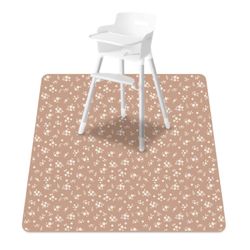 CoolaPeach Baby Splat Mat For Under High Chair, 51 X 51 Inch Wipeable Splash Mat?Floor Protector