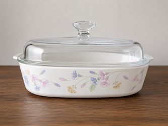 Corning pastel bouquet casserole dish