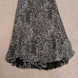 Floral Black and White Skirt