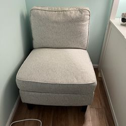 Sitting Chair White Gray Costco Armless