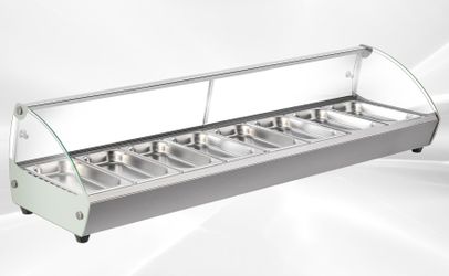 NSF Countertop Heated Display Case 8 pan hot food HW8