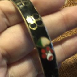 Vintage black enamel bracelet