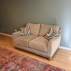 Gray/beige Loveseat Couch