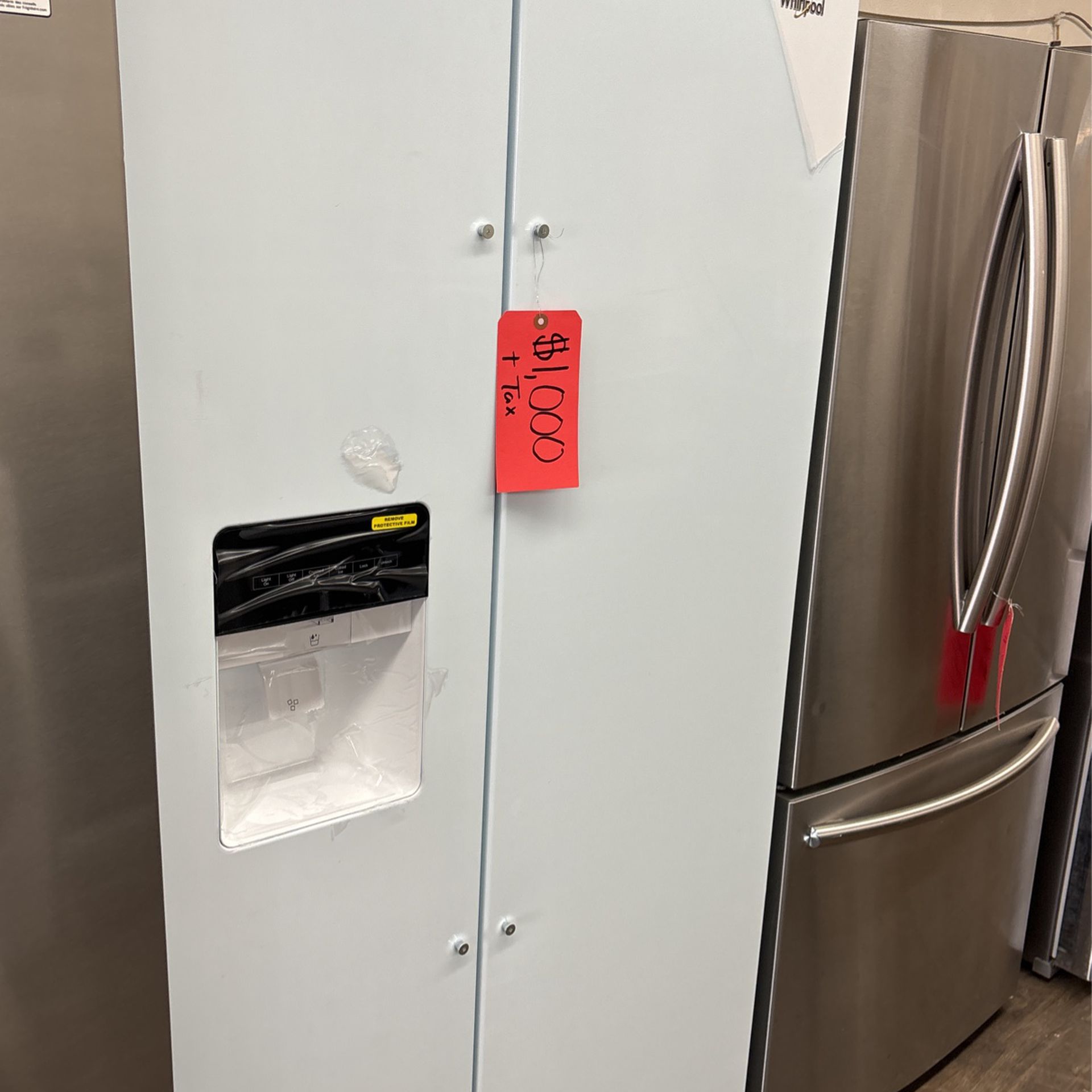 WHIRLPOOL SIDE BY SIDE WHITE REFRIGERATOR 