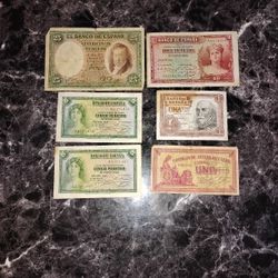 Old Spain Currency Bills 