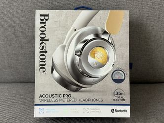 Brookstone Over Ear Wired Wireless Metered Headphones Acoustic Pro - NEW