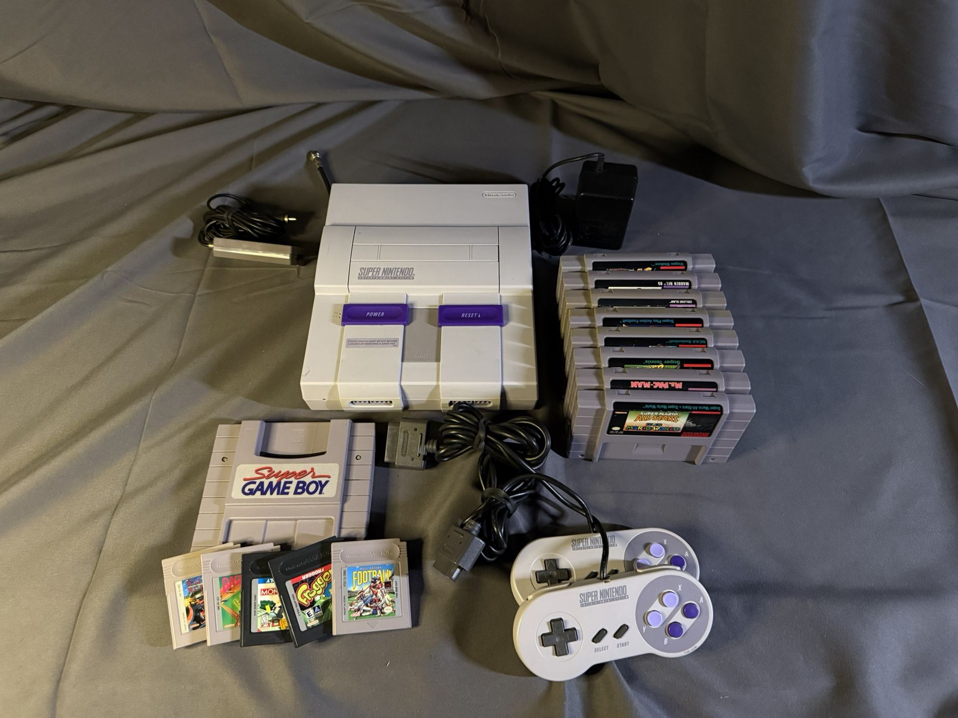 Super Nintendo w/ Super Game Boy & Super Mario All-Stars/Sup. Mario World & MORE