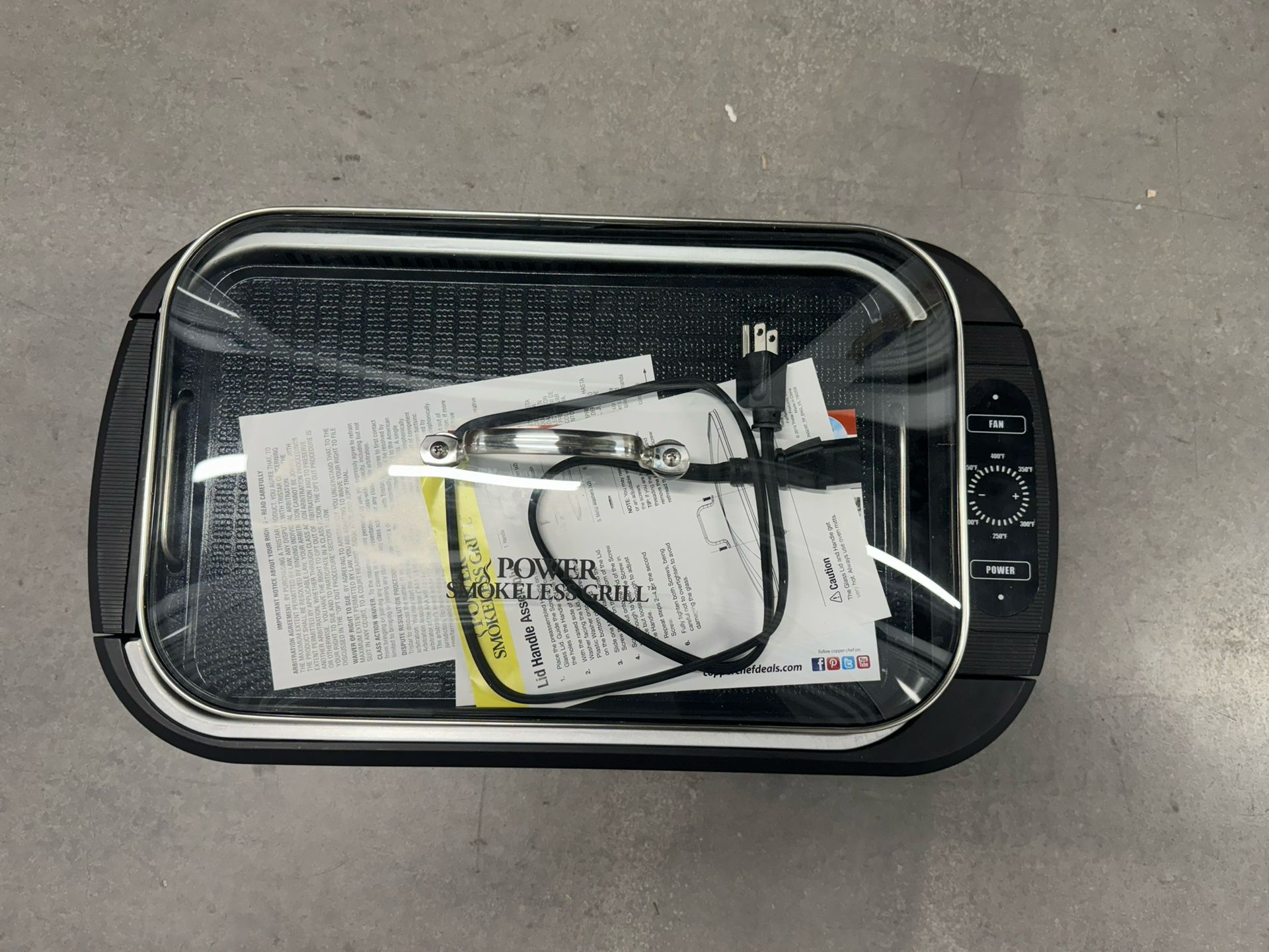 Power Smokeless Grill Includes 2 Unused Plates Griddle Grill
