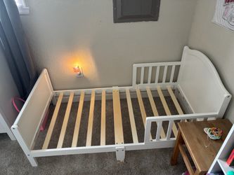 White Wood Toddler Bed Frame
